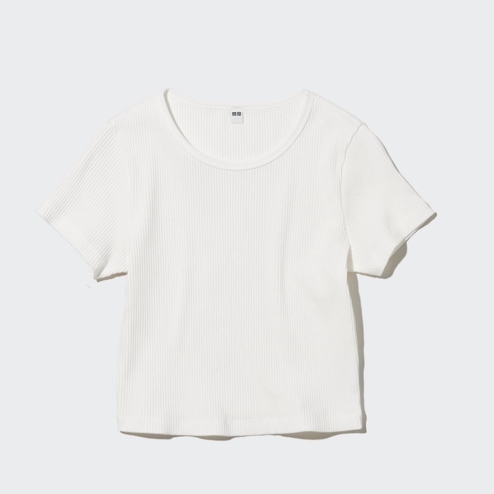 Uniqlo Ribbed Cropped T Shirt